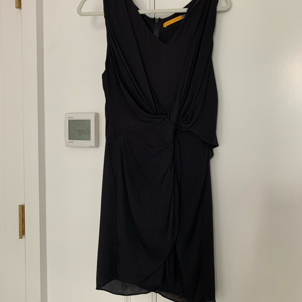 SILK ALICE & OLIVIA FAUX WRAP DRESS